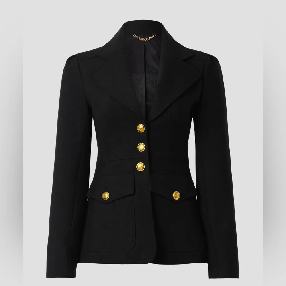 A.L.C. Black Blazer with Gold Accents - Picture 6 of 8